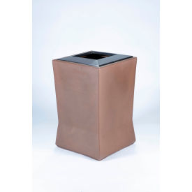 ModTec Trash Container w/ Open Top Lid, 20 Gal Cap., Old Bronze