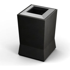 Trash Container w/ Open Top Lid, 20 Gallon Capacity, Gun Metal Satin