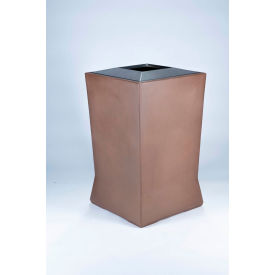 ModTec Trash Container with Open Top Lid, 39 Gallon Capacity, Old Bronze