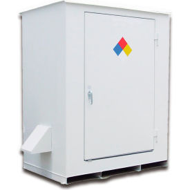 Hazmat Storage Building Locker, Non-Combustible, 60"W x 60"D x 108"H, White