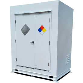 Hazmat Storage Building Locker, Non-Combustible, 60"W x 84"D x 108"H, White