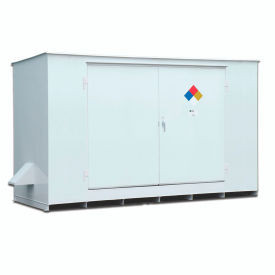Hazmat Storage Building Locker, Non-Combustible, 120"W x 96"D x 108"H, White