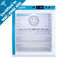 Compact Vaccine Refrigerator, 1 Cu.Ft. Capacity, Glass Door