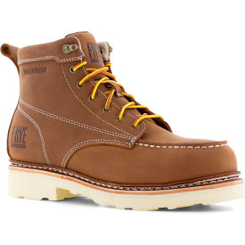 The Safety-Crafted Waterproof Work Boots, Steel Toe, Size 8W, 6"H, Brown