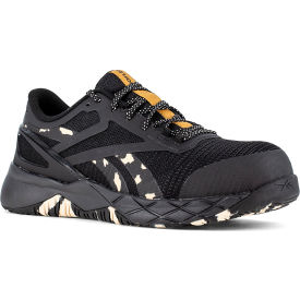 Nanoflex TR Athletic Work Shoes, Composite Toe, Size 6W, Black/Camo/Brown