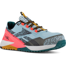 Nano X1 Adventure Athletic Work Shoes, Composite Toe, Size 7M, Slate Blue/Salmon