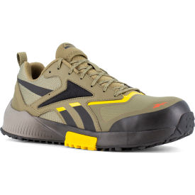 Lavante Trail 2 Running Work Shoes, Composite Toe, Size 8.5W, Army Green/Black/Yellow