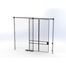 Welded Wire Security Partition Slide Door, 6'W x 10'H, Black