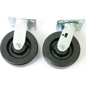 Swivel & Rigid Caster Set, Phenolic, 3000 lb. Capacity, 6" Diameter, Pack of 4