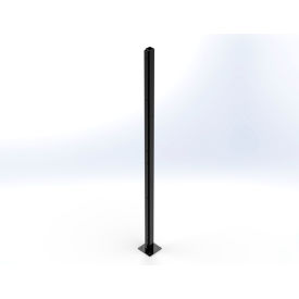 Welded Wire Security Partition 3-Way Post, 8'H, Black