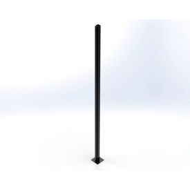 Welded Wire Security Partition 3-Way Post, 10'H, Black