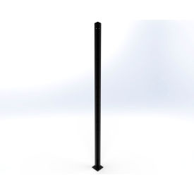 Welded Wire Security Partition Corner Post, 8'H, Black