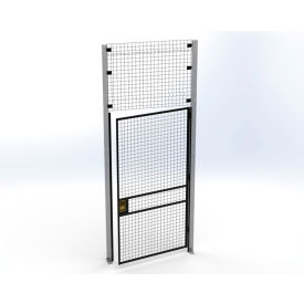 Welded Wire Security Partition Swing Door, 4'W x 10'H, Black