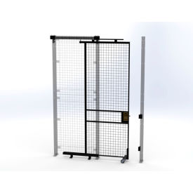 Welded Wire Security Partition Tunnel Slide Door, 3'W x 8'H, Black
