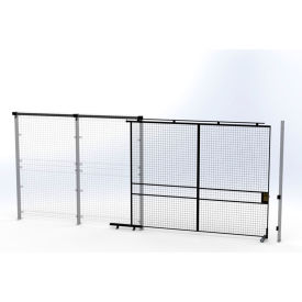 Welded Wire Security Partition Tunnel Slide Door, 10'W x 8'H, Black