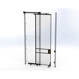 Welded Wire Security Partition Tunnel Slide Door, 3'W x 10'H, Black