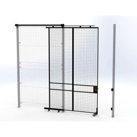 Welded Wire Security Partition Tunnel Slide Door, 6'W x 10'H, Black