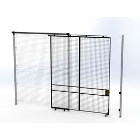 Welded Wire Security Partition Tunnel Slide Door, 8'W x 10'H, Black