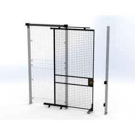 Welded Wire Security Partition Tunnel Slide Door, 4'W x 8'H, Black