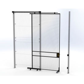 Welded Wire Security Partition Tunnel Slide Door, 5'W x 10'H, Black