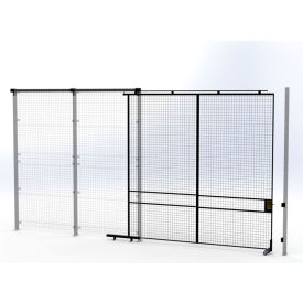Welded Wire Security Partition Tunnel Slide Door, 10'W x 10'H, Black