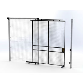 Welded Wire Security Partition Tunnel Slide Door, 6'W x 8'H, Black