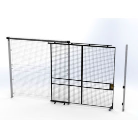 Welded Wire Security Partition Tunnel Slide Door, 8'W x 8'H, Black