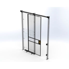Welded Wire Security Partition Slide Door, 3'W x 8'H, Black