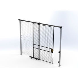 Welded Wire Security Partition Slide Door, 5'W x 8'H, Black
