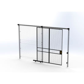 Welded Wire Security Partition Slide Door, 6'W x 8'H, Black