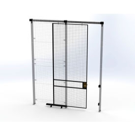 Welded Wire Security Partition Slide Door, 4'W x 10'H, Black