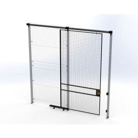 Welded Wire Security Partition Slide Door, 5'W x 10'H, Black