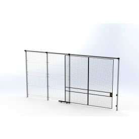 Welded Wire Security Partition Slide Door, 10'W x 10'H, Black