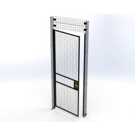 Welded Wire Security Partition Swing Door, 3'W x 8'H, Black