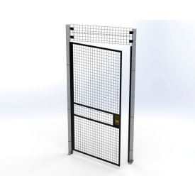 Welded Wire Security Partition Swing Door, 4'W x 8'H, Black