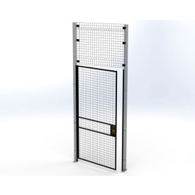 Welded Wire Security Partition Swing Door, 4'W x 10'H, Black