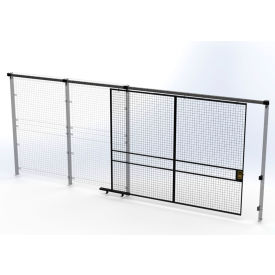 Welded Wire Security Partition Slide Door, 10'W x 8'H, Black