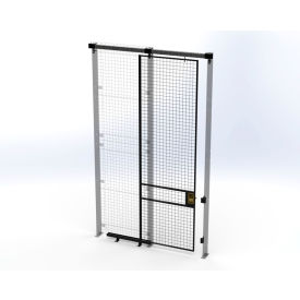 Welded Wire Security Partition Slide Door, 3'W x 10'H, Black
