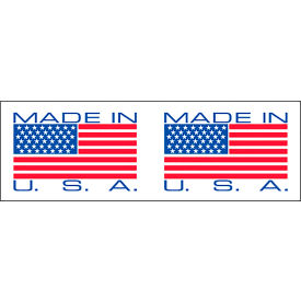 Carton Sealing Tape, Made in USA, 2" x 110 yds., Red/White/Blue