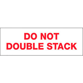 Carton Sealing Tape, Do Not Double Stack, 2" x 110 yds., Red/White
