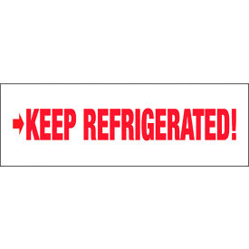 Carton Sealing Tape, Keep Refrigerated, 2" x 110 yds., Red/White