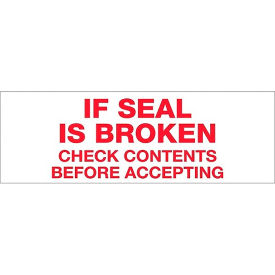 Carton Sealing Tape, If Seal Is Broken, 3" x 110 yds., Red/White