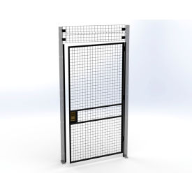Welded Wire Security Partition Swing Door, 4'W x 8'H, Black