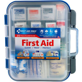 Bulk First Aid Kit, 50 Persons, 272 Pieces, OSHA Compliant, Plastic Case