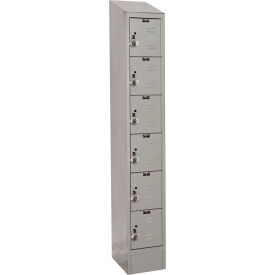 6-Tier 6 Door Locker, 12"W x 18"D x 84"H, Light Gray, Assembled