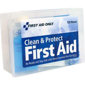 Clean & Protect First Aid Kit, 50 Persons, 175 Pieces, OSHA Compliant, Plastic Case