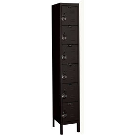 Ready-Built 6-Tier 6 Door Locker, 12"W x 18"D x 78"H, Black, Assembled