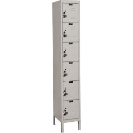 Ready-Built 6-Tier 6 Door Locker, 12"W x 12"D x 78"H, Light Gray, Assembled