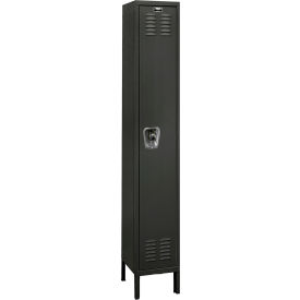 Ready-Built 1-Tier 1 Door Locker, 12"W x 15"D x 78"H, Black, Assembled