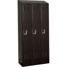 Ready-Built II 1-Tier 3 Door Locker, 36"W x 15"D x 83"H, Black, Assembled